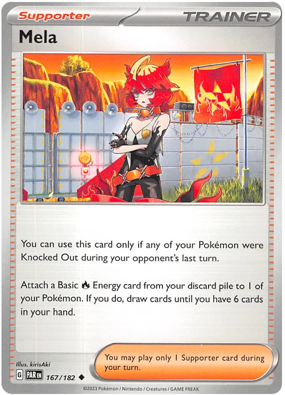 Mela common Pokémon kaart nummer 167 uit de Paradox Rift set