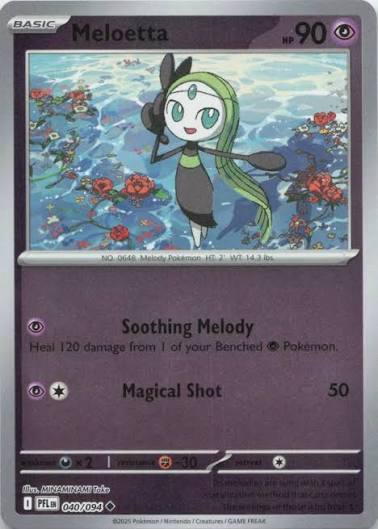 Meloetta #040 Reverse Holo kaart uit de Pokémon set Phantasmal Flames