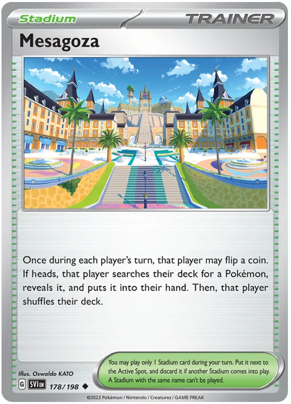 Mesagoza common stadium kaart nummer 178 uit de Pokémon Scarlet & Violet set