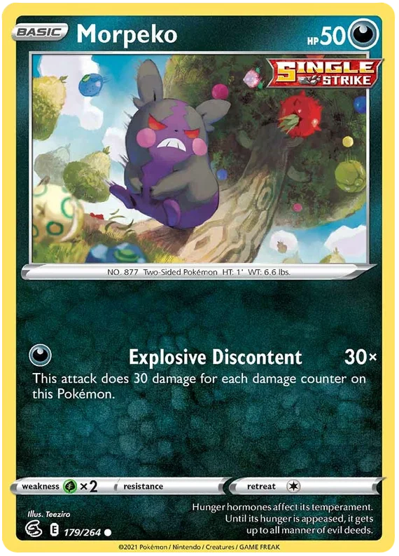 Morpeko common kaart nummer 179/264 uit de Pokémon Fusion Strike set