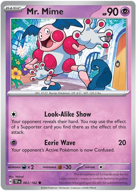 Pokémon Mr. Mime #063 common kaart uit de Temporal Forces set