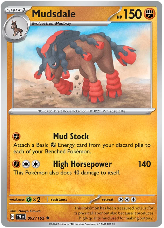 Pokémon Mudsdale #092 common kaart uit de Temporal Forces set