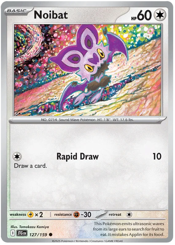 Pokémon Noibat common kaart #127 uit de Journey Together set