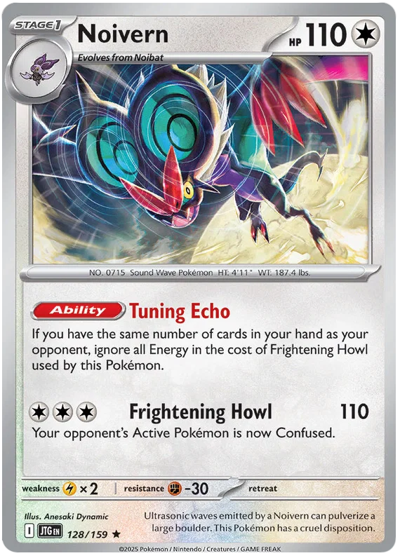 Pokémon Noivern Holo kaart #128 uit de Journey Together set