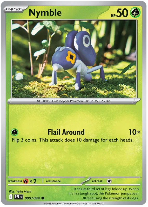 Pokémon Nymble common kaart nummer 009 uit de set Phantasmal Flames