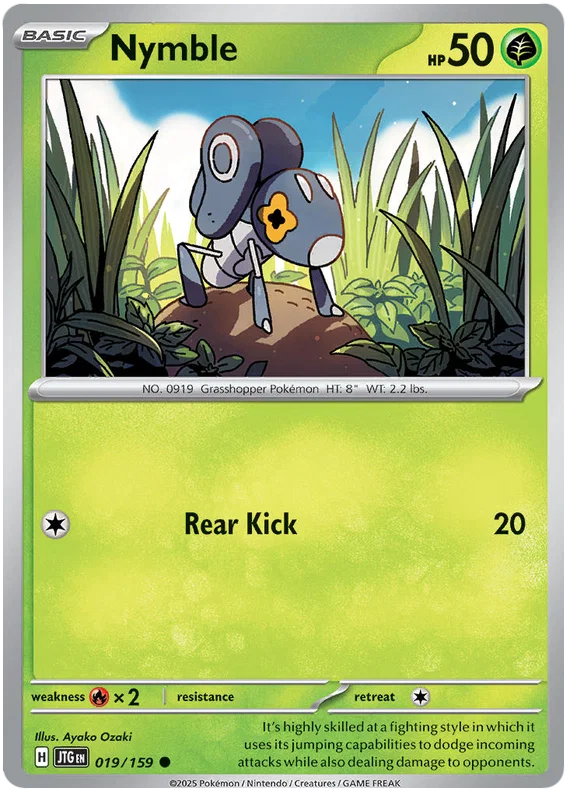 Pokémon Nymble common kaart #019 uit de set Journey Together