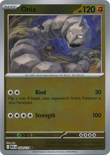 Pokémon Onix #070 Reverse Holo kaart uit de Mega Evolution set