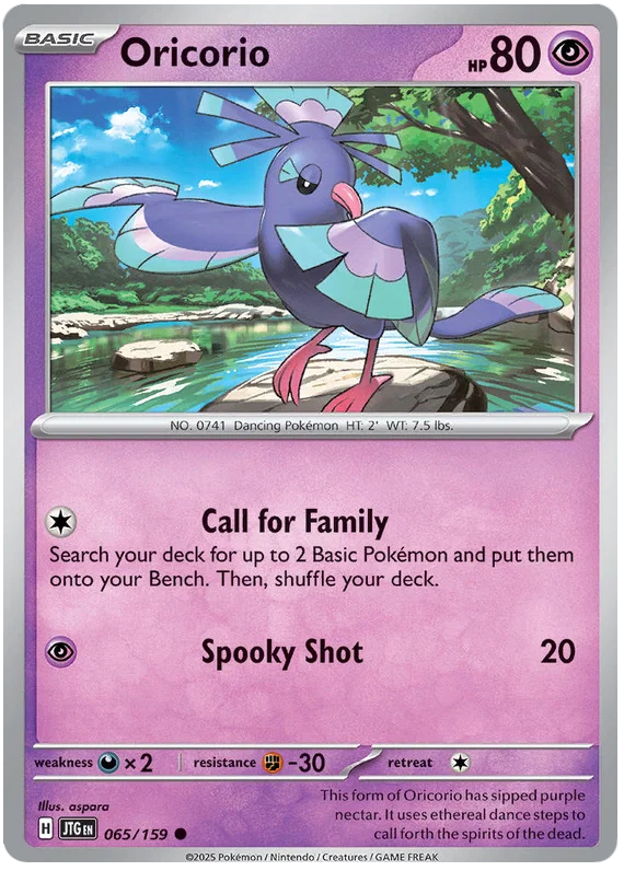 Pokémon Oricorio #065 common kaart uit Journey Together set