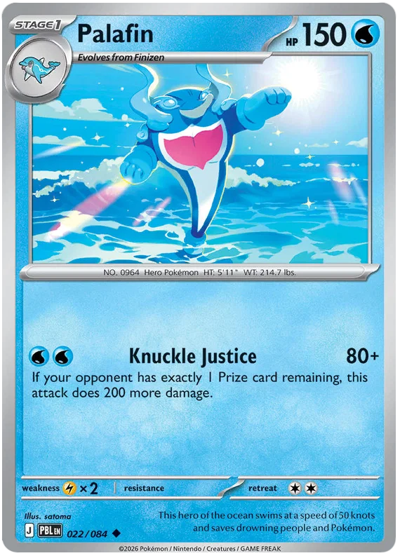 Pokémon Palafin common kaart nummer 022 uit de Black Bolt set