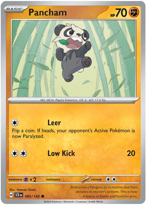 Pancham #085 common losse Pokémon kaart uit de Stellar Crown set