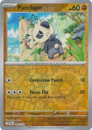 Pokémon Pancham reverse holo kaart #083 uit de Journey Together set