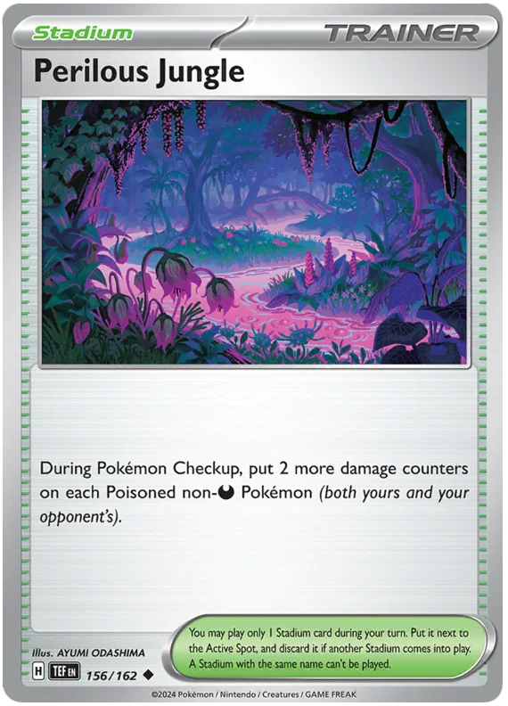 Pokémon kaart Perilous Jungle #156 common uit de Temporal Forces set