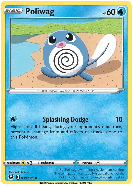 Poliwag common kaart 030/196 uit de Pokémon Lost Origin set