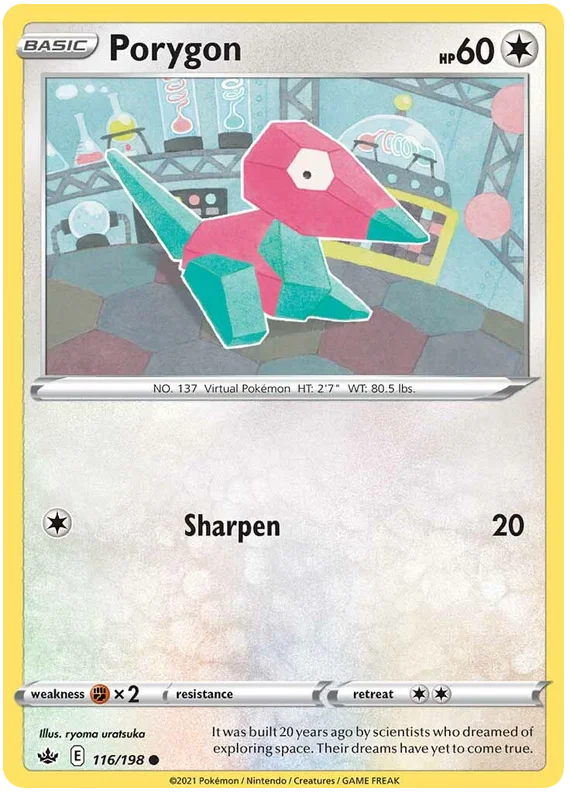 Porygon common kaart #116/198 uit de Pokemon Chilling Reign set
