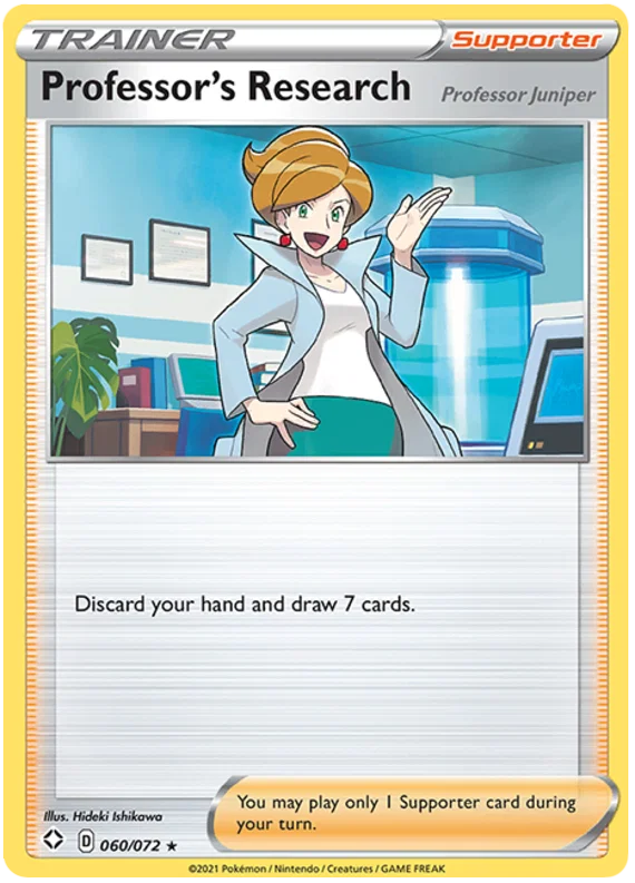 Professor's Research (Professor Juniper) 060/072 holo Trainer kaart uit Shining Fates