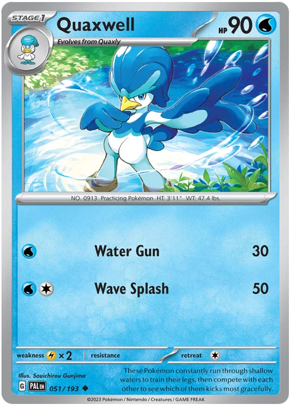 Quaxwell common kaart #051 uit de Pokémon Paldea Evolved set