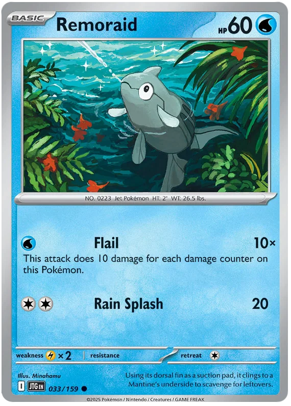 Pokémon Remoraid #033 common kaart uit de Journey Together set