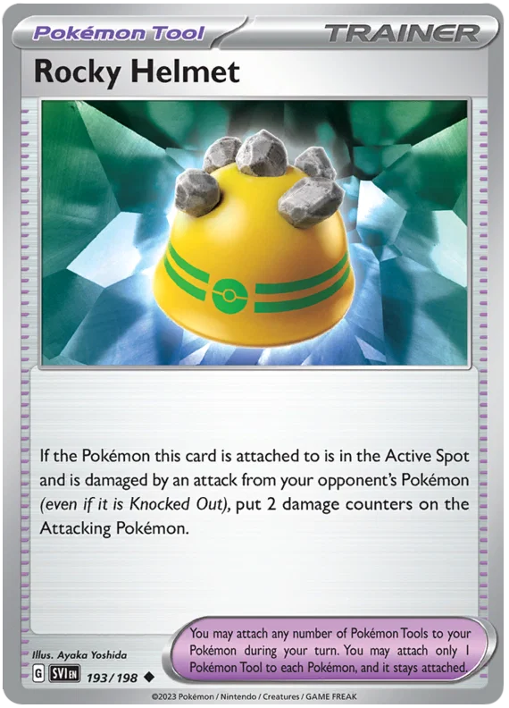 Rocky Helmet common trainerkaart #193 uit de Pokémon Scarlet & Violet set