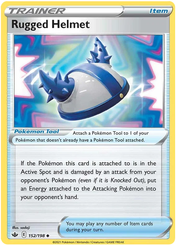 Rugged Helmet Pokémon kaart nummer 152 common uit de Chilling Reign set