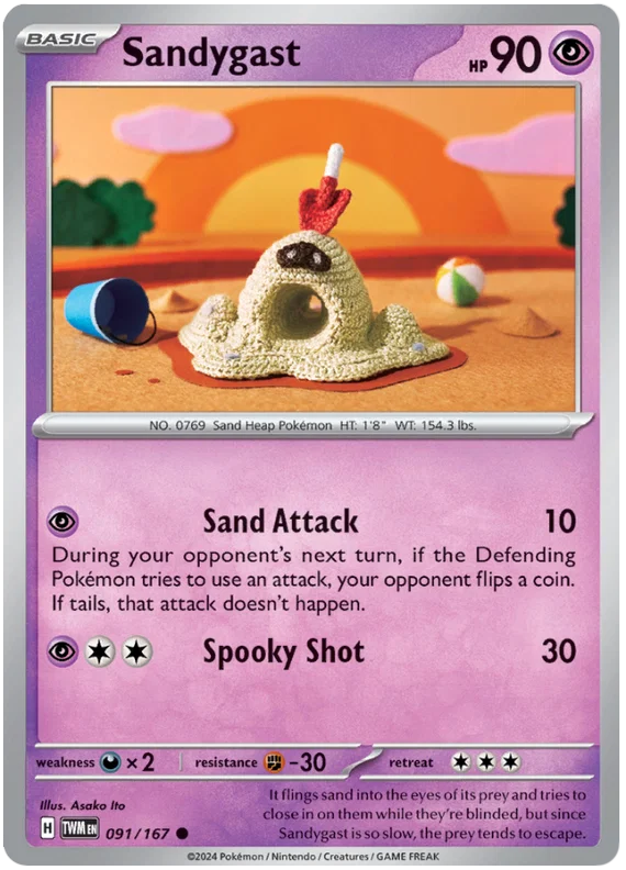 Sandygast common kaart #091 uit de Pokémon Twilight Masquerade set