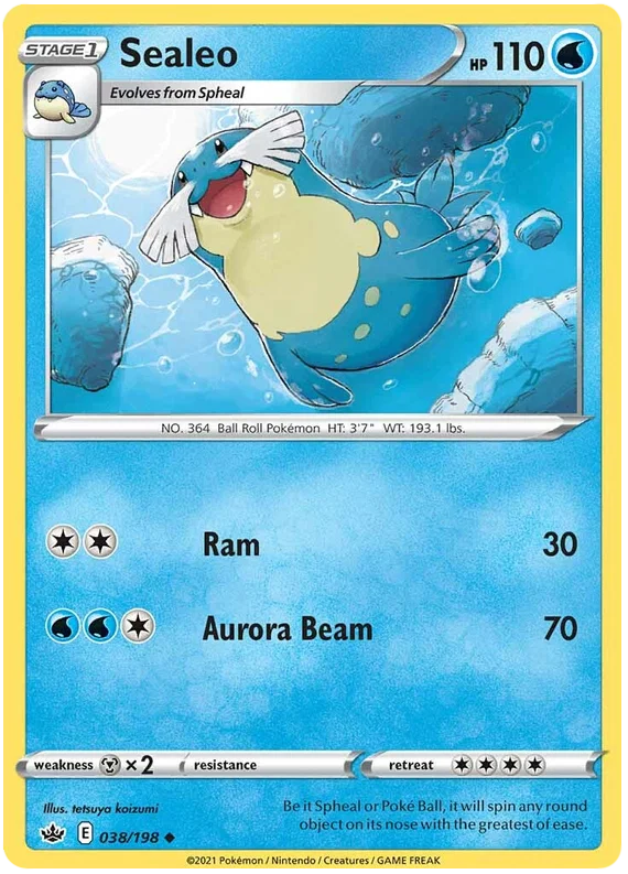Sealeo common kaart 038/198 uit de Chilling Reign set met Ram en Aurora Beam aanval