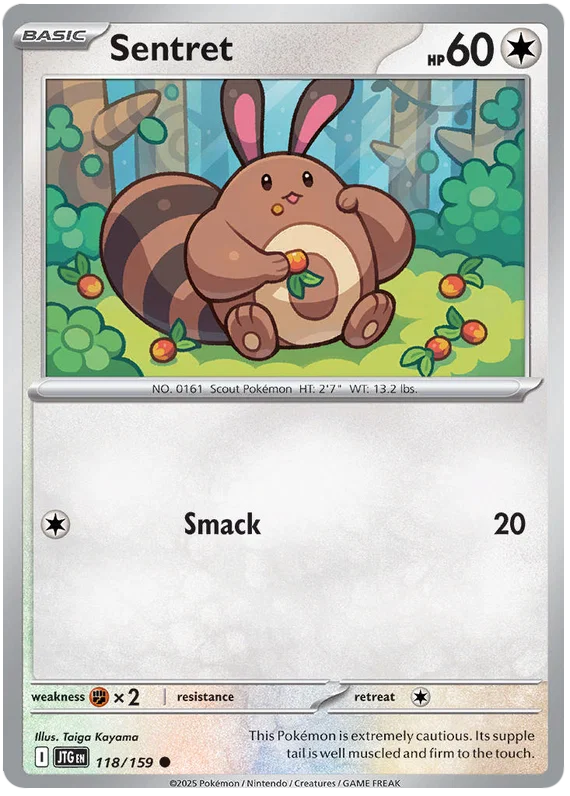 Pokémon Sentret #118 common kaart uit de Journey Together set
