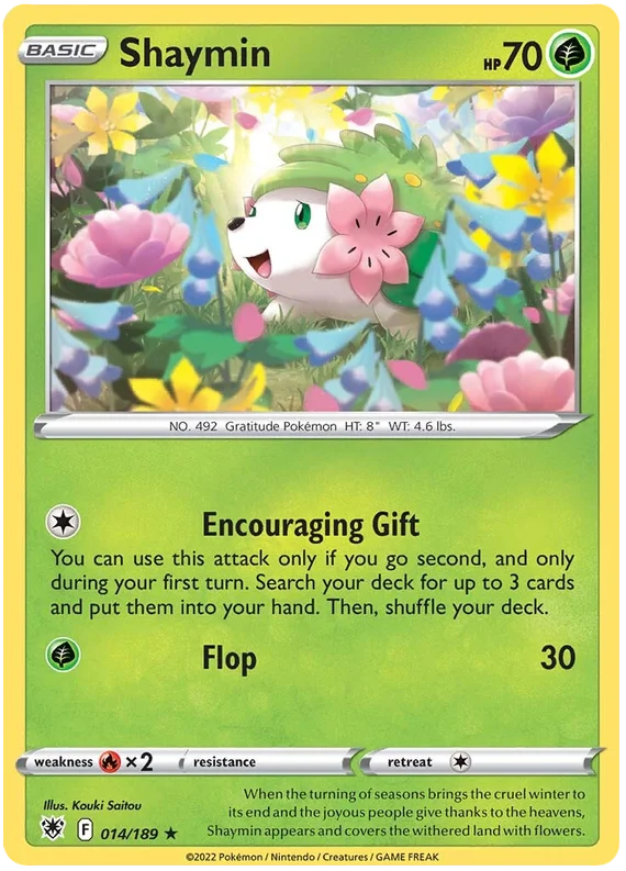 Pokémon Shaymin common kaart 014/189 uit Astral Radiance set