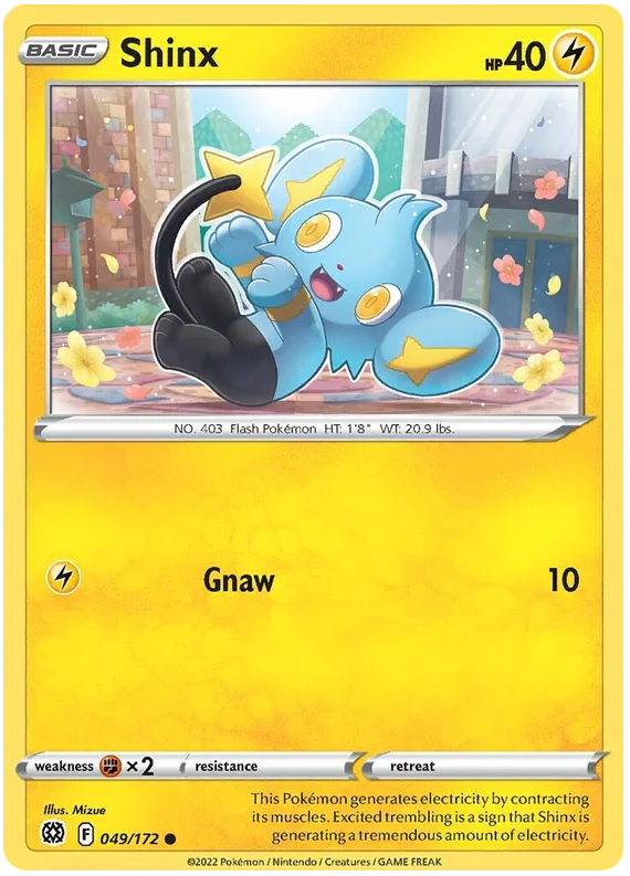 Shinx common kaart #049/172 uit de Pokémon Brilliant Stars set
