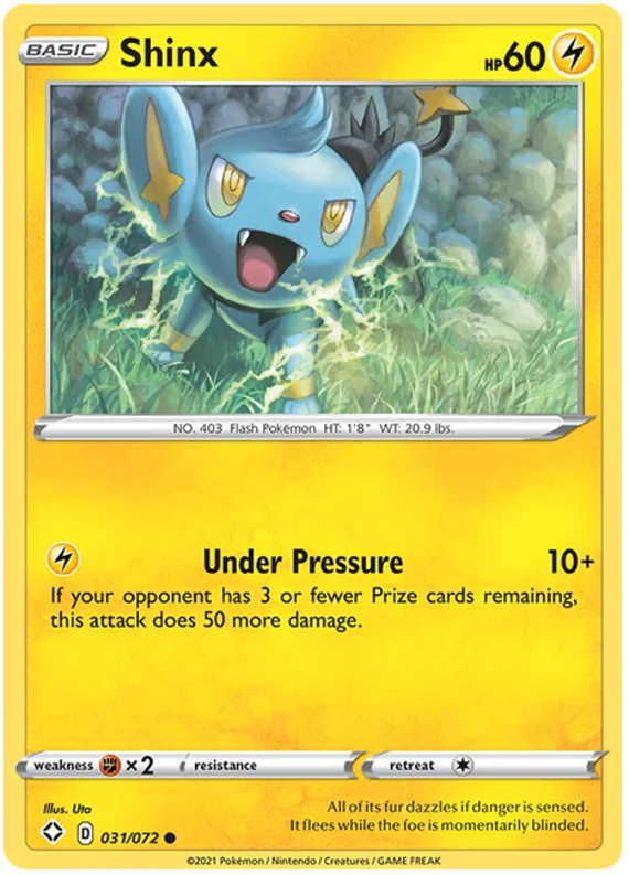 Shinx common kaart nummer 031/072 uit de Pokémon Shining Fates set