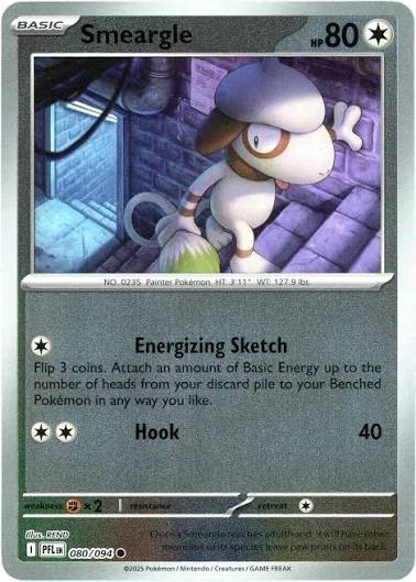 Smeargle Reverse Holo kaart #080 uit de Pokémon set Phantasmal Flames