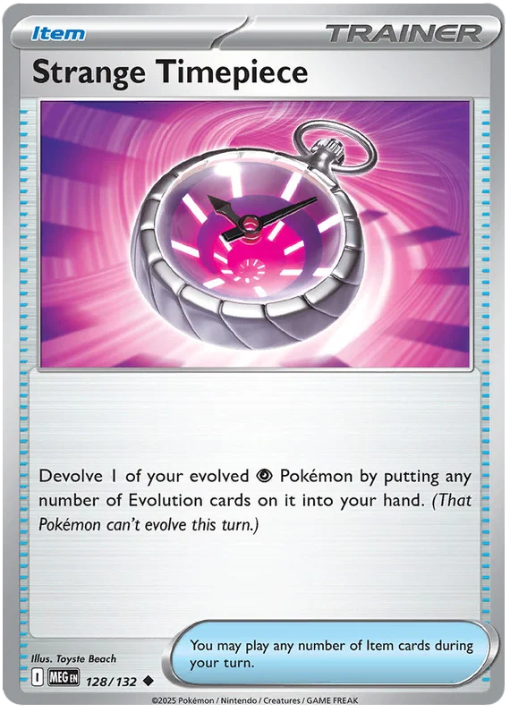 Pokémon Strange Timepiece kaart #128 common uit de Mega Evolution set