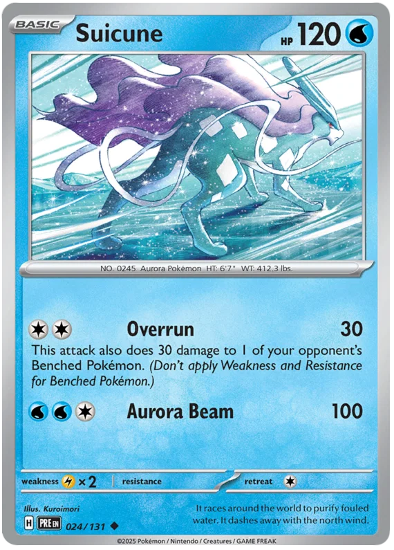 Suicune common kaart #024 uit de Pokémon Prismatic Evolutions set