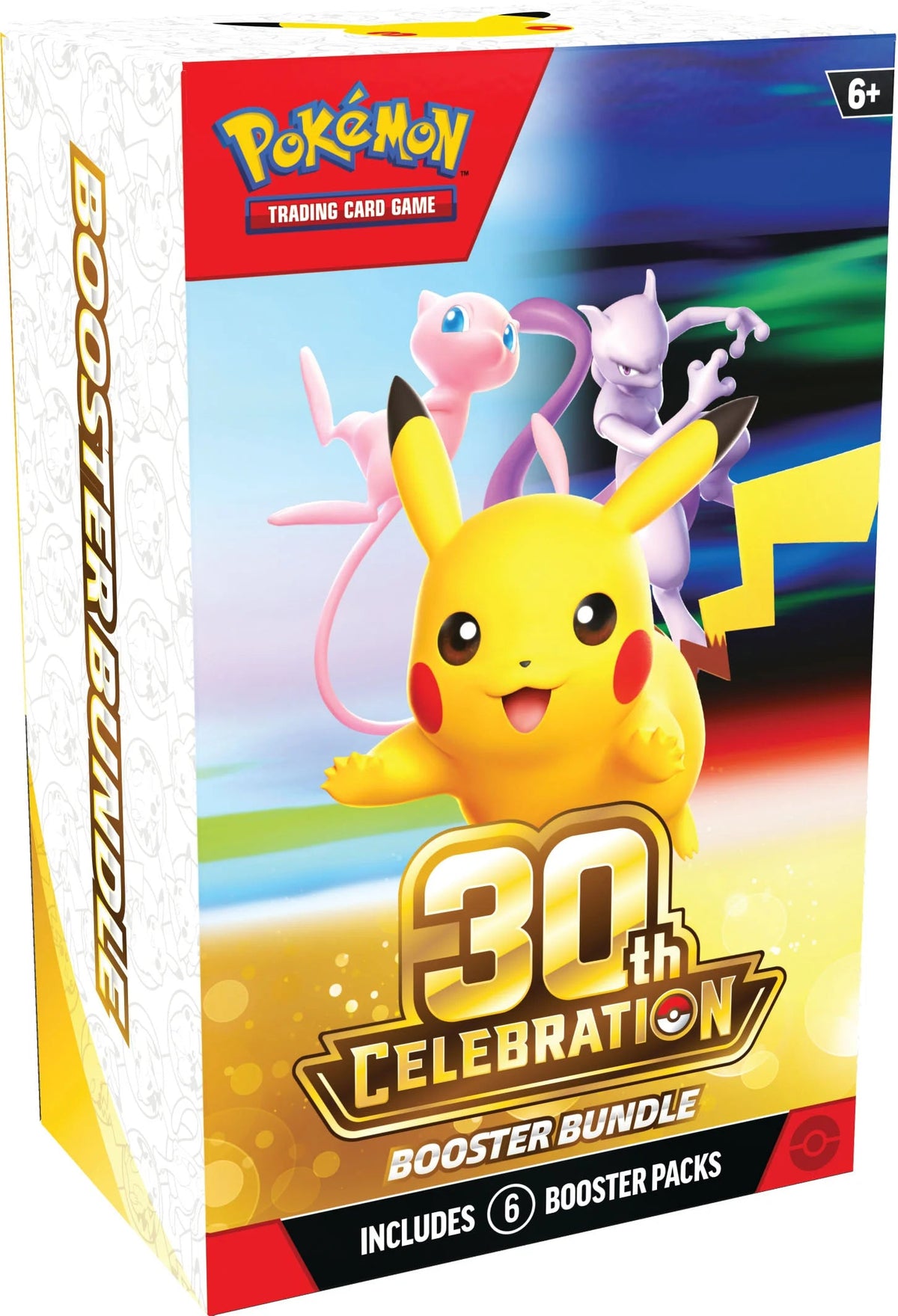 Pokémon TCG 30th Celebration Booster Bundle verpakking met zes exclusieve jubileum boosterpacks