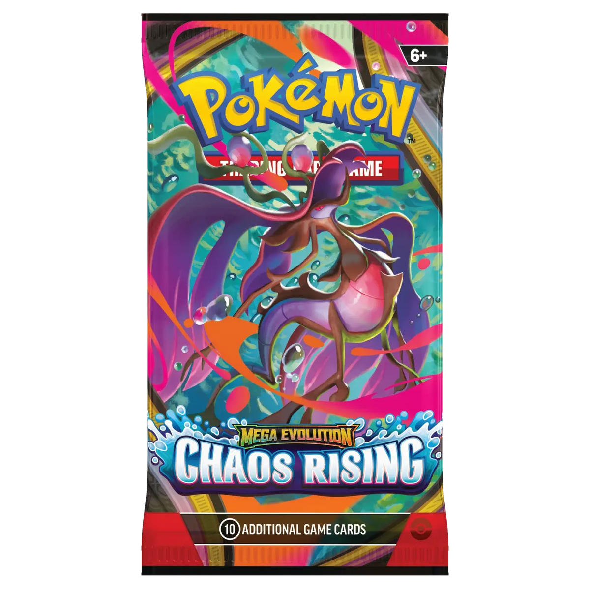Pokémon TCG Chaos Rising Booster Pack verpakking met Mega Greninja ex artwork