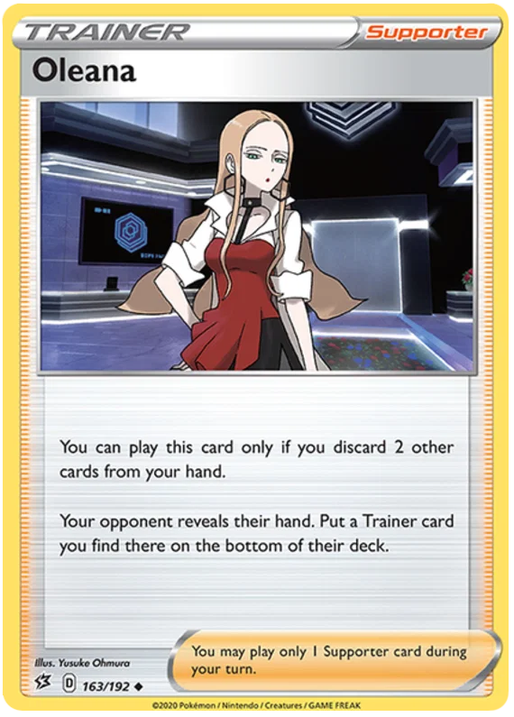 Oleana Trainer Supporter kaart #163/192 uit Pokémon Rebel Clash