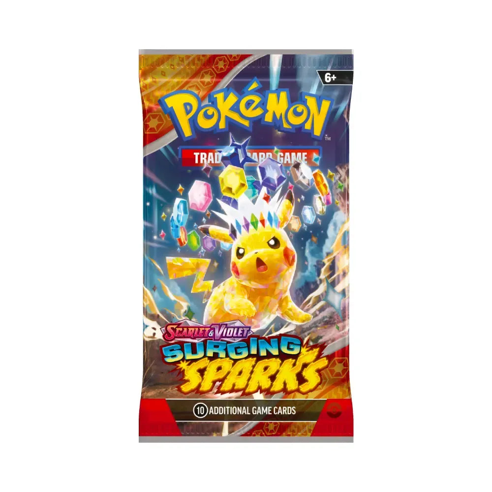 Pokémon TCG Surging Sparks boosterpack met 10 kaarten en 1 Energy kaart