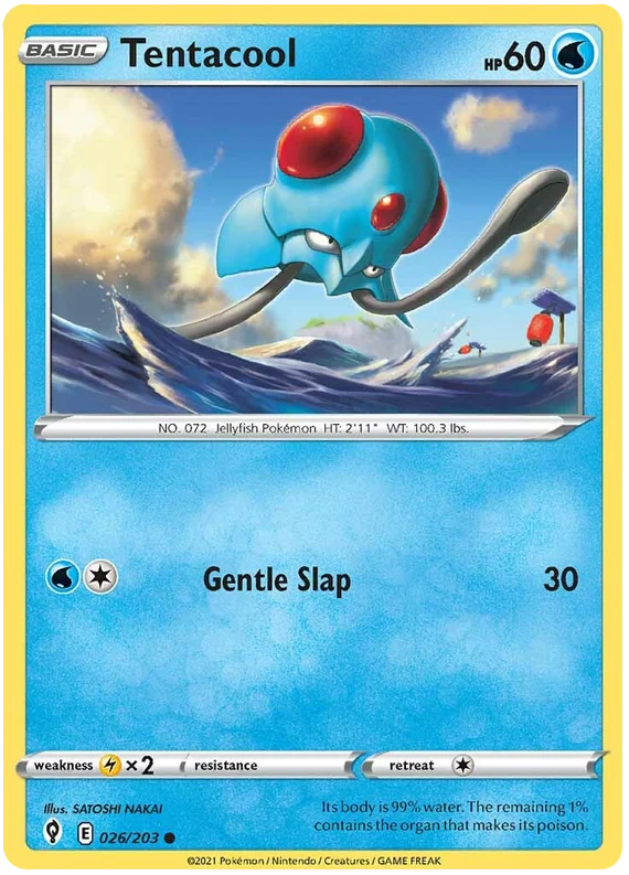 Tentacool 026/203 common Pokemon kaart uit de Evolving Skies set