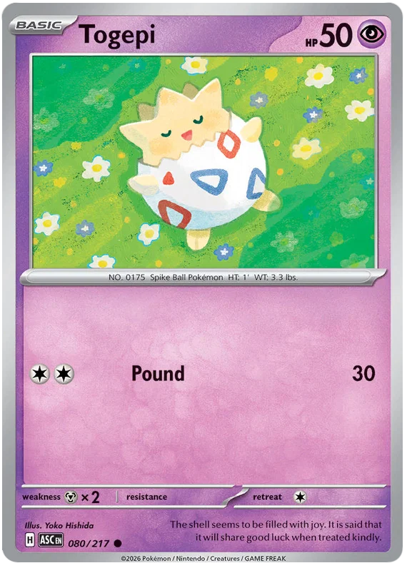 Togepi #080 common kaart uit de Ascended Heroes set
