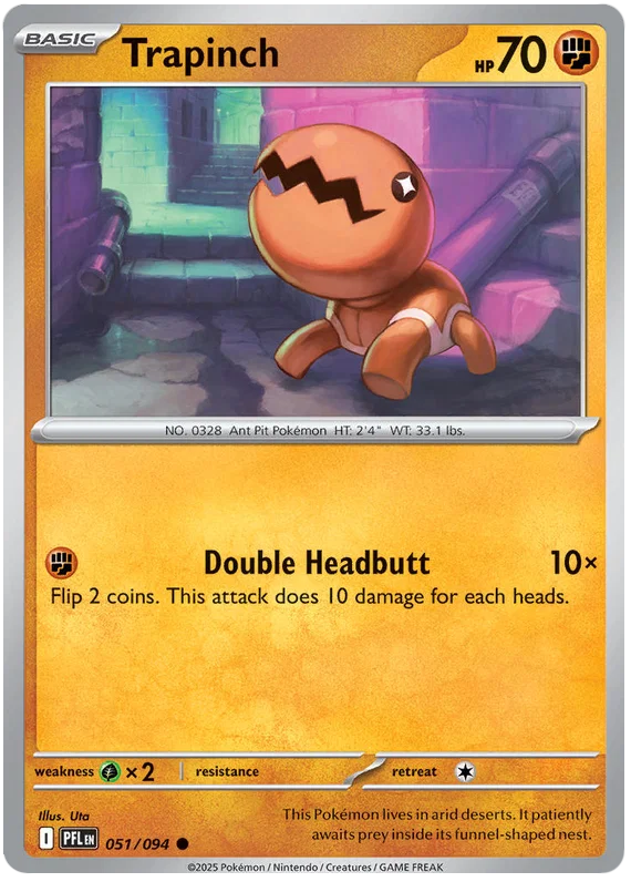Trapinch #051 common Pokémon kaart uit de Phantasmal Flames set