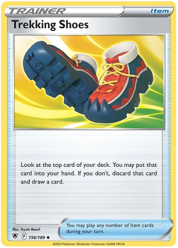 Trekking Shoes Pokémon kaart 156/189 uit Astral Radiance, common Item Trainer kaart