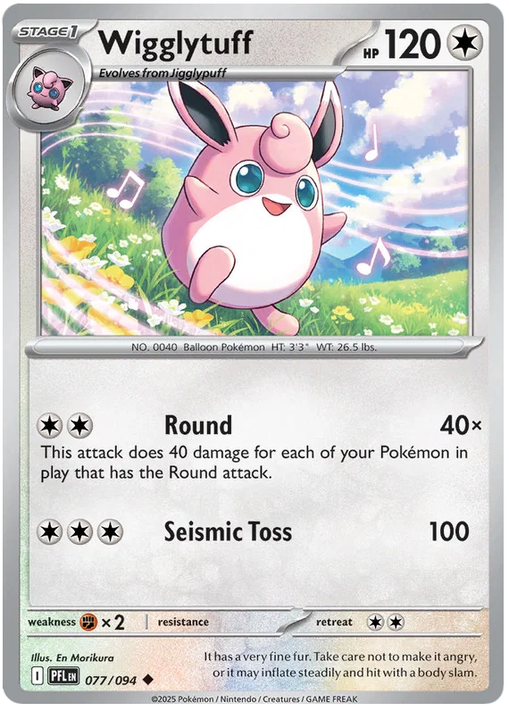 Wigglytuff #077 common Pokémon kaart uit de Phantasmal Flames set