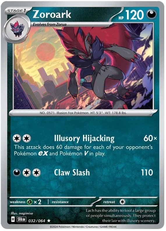 Zoroark Holo #032 losse kaart uit de Pokémon Shrouded Fable set
