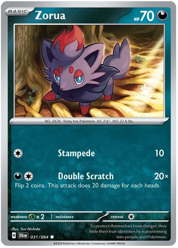 Zorua common kaart #031 uit de Pokémon Shrouded Fable set
