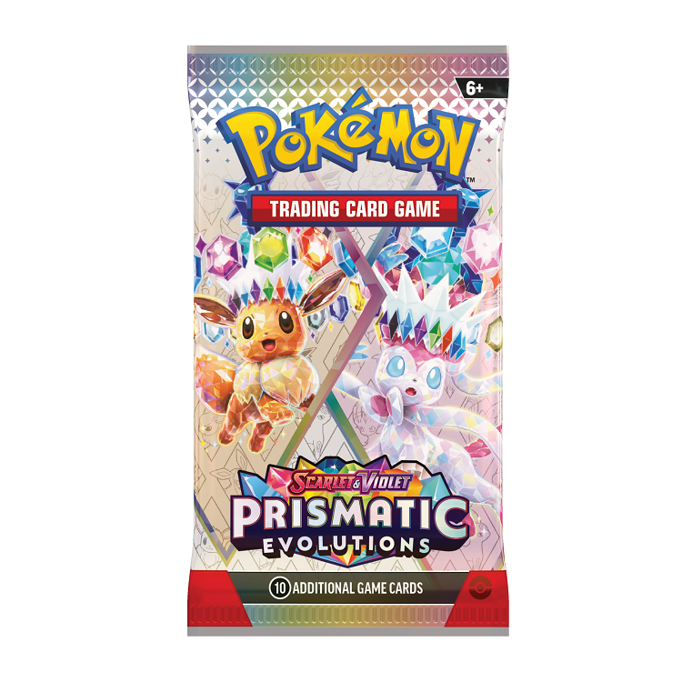 Prismatic Evolutions boosterpack met kans op Eevee en Eeveelutions Full Art kaarten