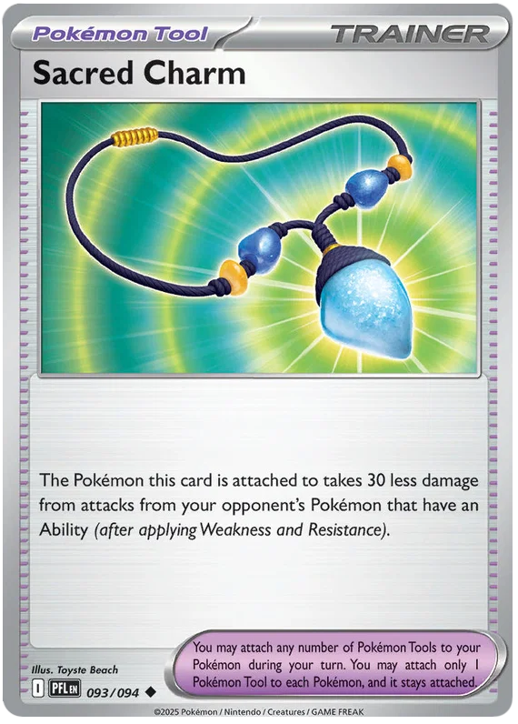 Sacred Charm common trainerkaart #093 uit de Pokémon set Phantasmal Flames