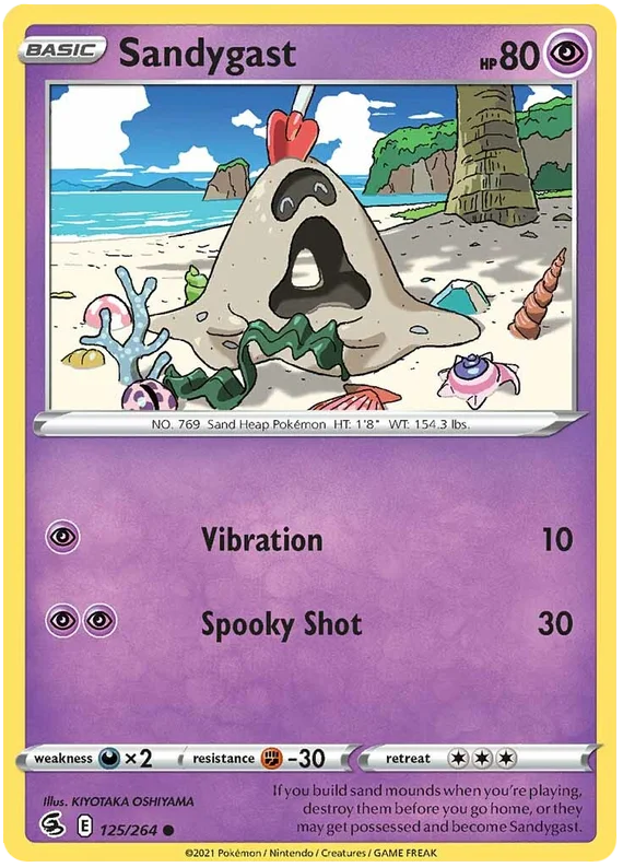 Sandygast Fusion Strike common kaart – psychische Pokémon voor Pokémon verzameling