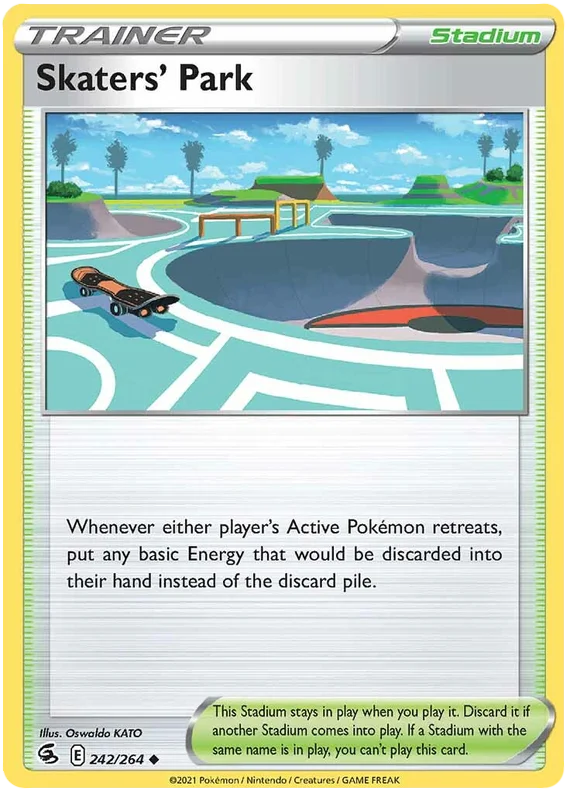 Skaters' Park common Trainer Stadium kaart uit Pokémon Fusion Strike set