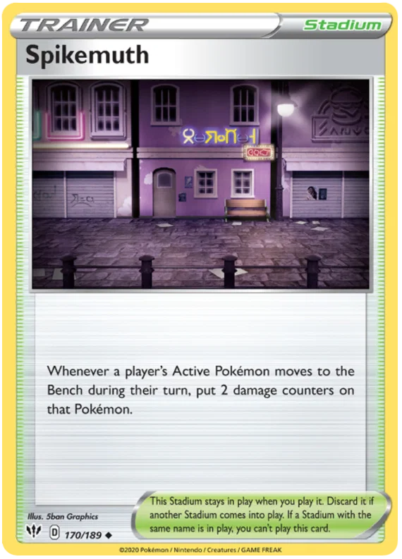 Spikemuth stadium trainer kaart 170/189 uit Pokemon Darkness Ablaze