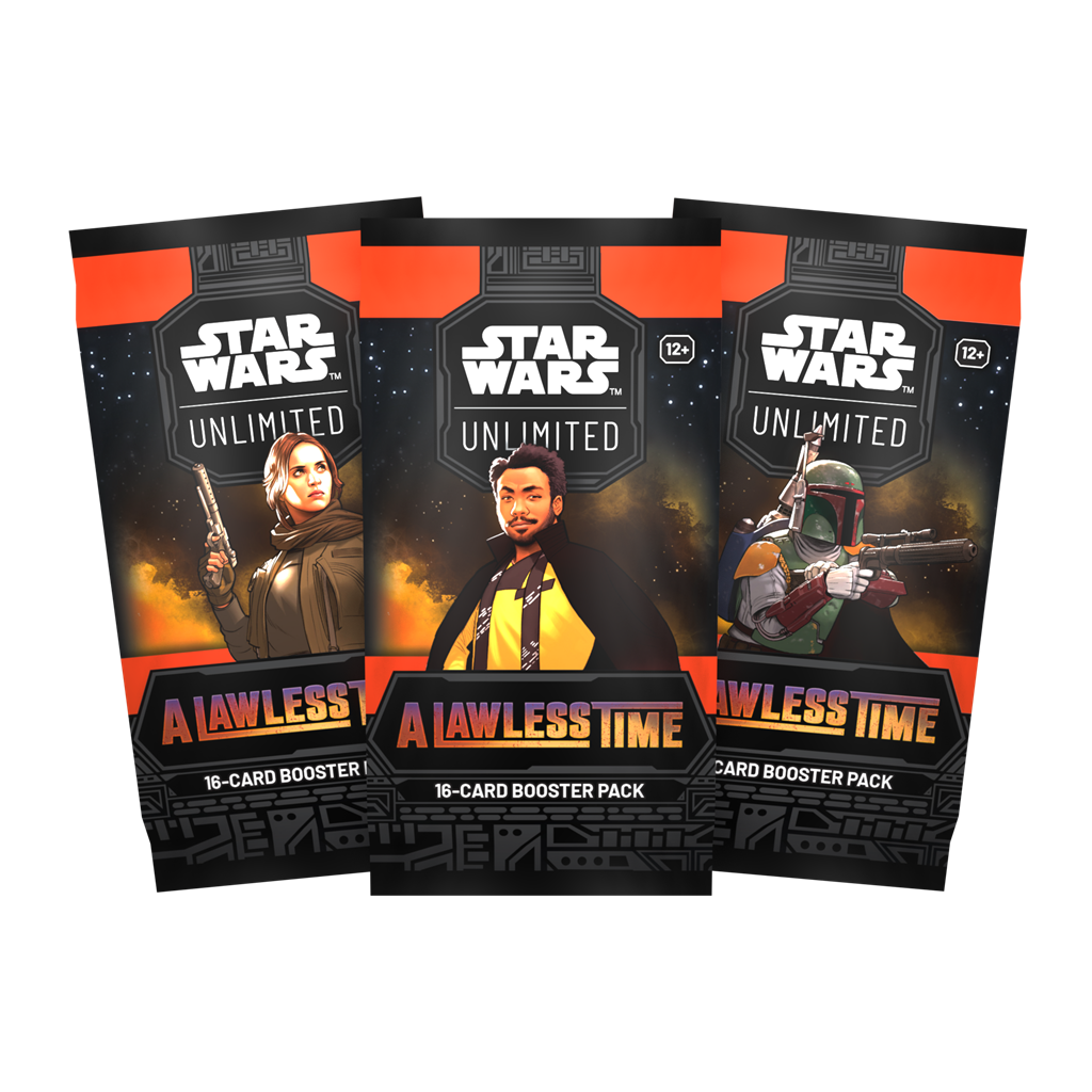 Star Wars Unlimited A Lawless Time boosterpack verpakking met artwork van de zevende TCG uitbreiding - detailfoto