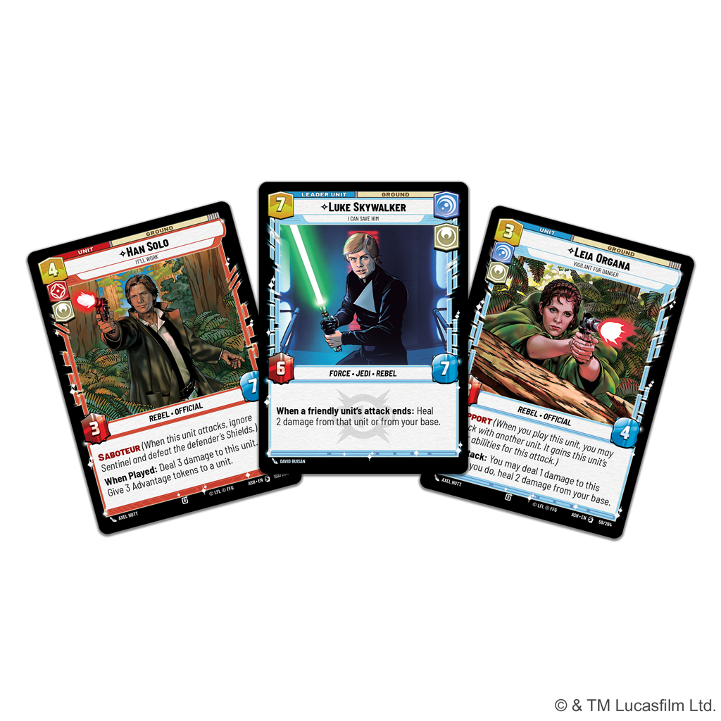 Star Wars Unlimited Ashes of the Empire Luke Skywalker Spotlight Deck doos met kaartspel - achteraanzicht